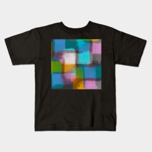 Abstract Colorful Squares Patchwork Kids T-Shirt